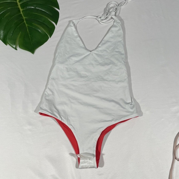 NWT Tavik [ Small ] Chase Deep-V Colorblock One Piece Swimsuit in Hibiscus‎ - Picture 9 of 12